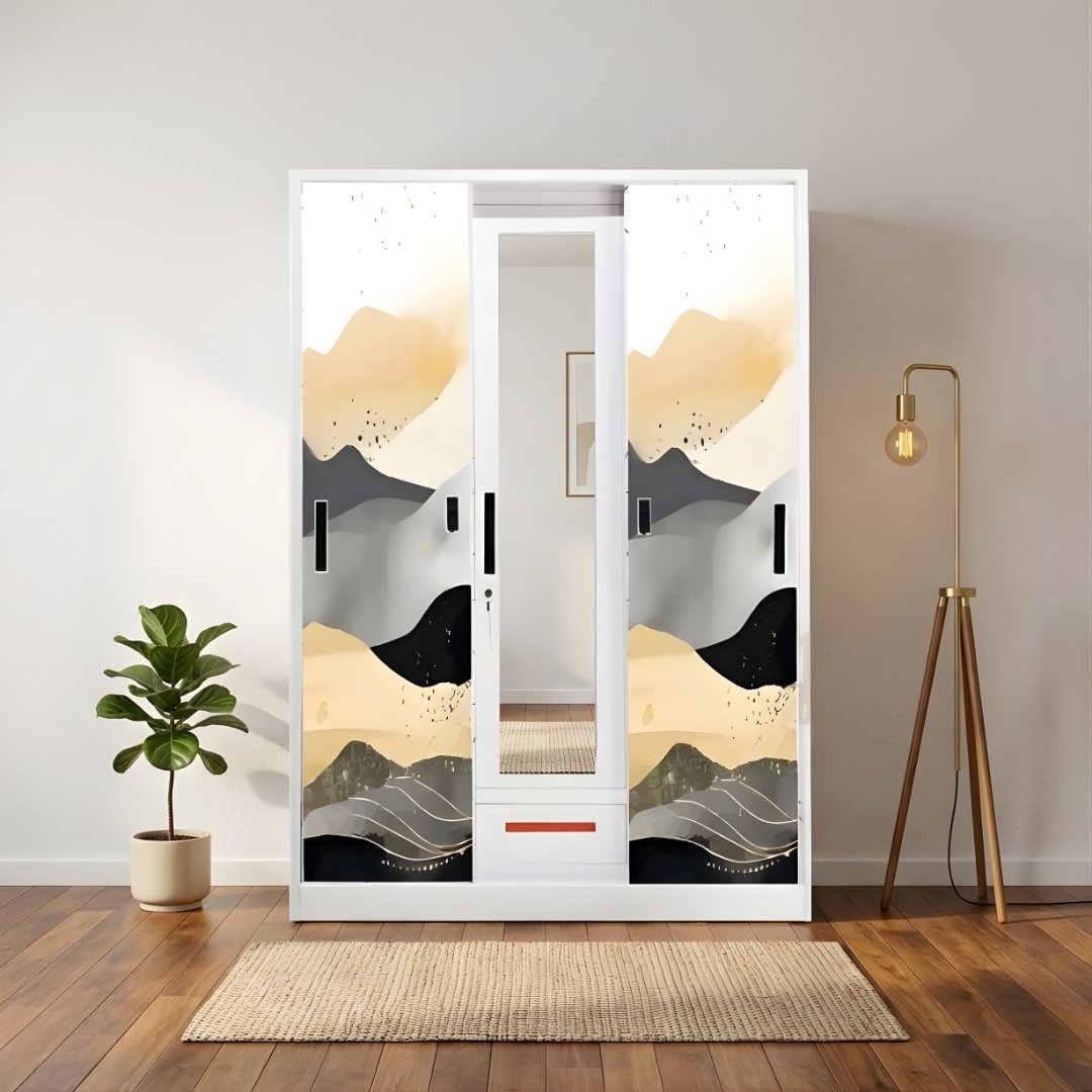 Lemari Pakaian Besi 3 Pintu 120