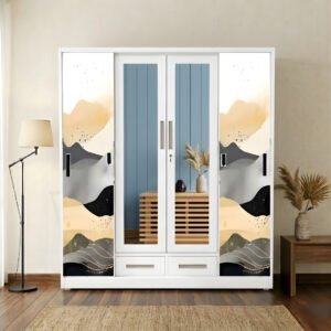 Lemari Pakaian Besi 4 Pintu 160