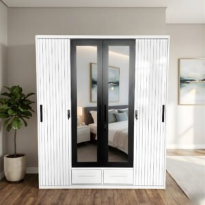 Lemari Pakaian Besi 4 Pintu 160