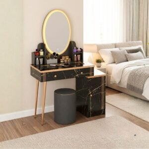 Meja Rias MR Jasmine Black Marble Gold